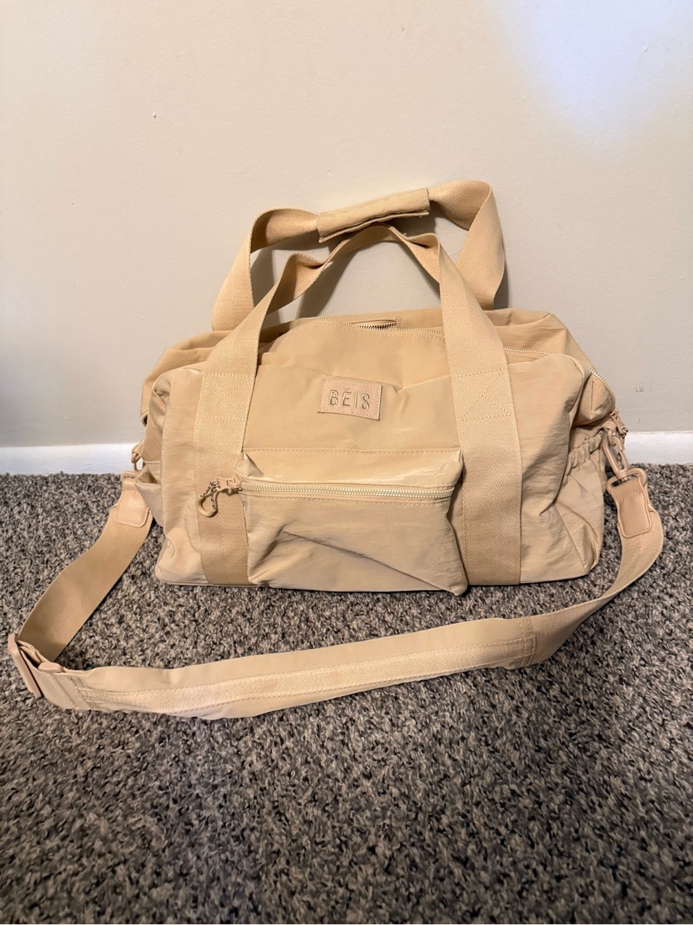 BEIS Beige Sports Duffel Backpack